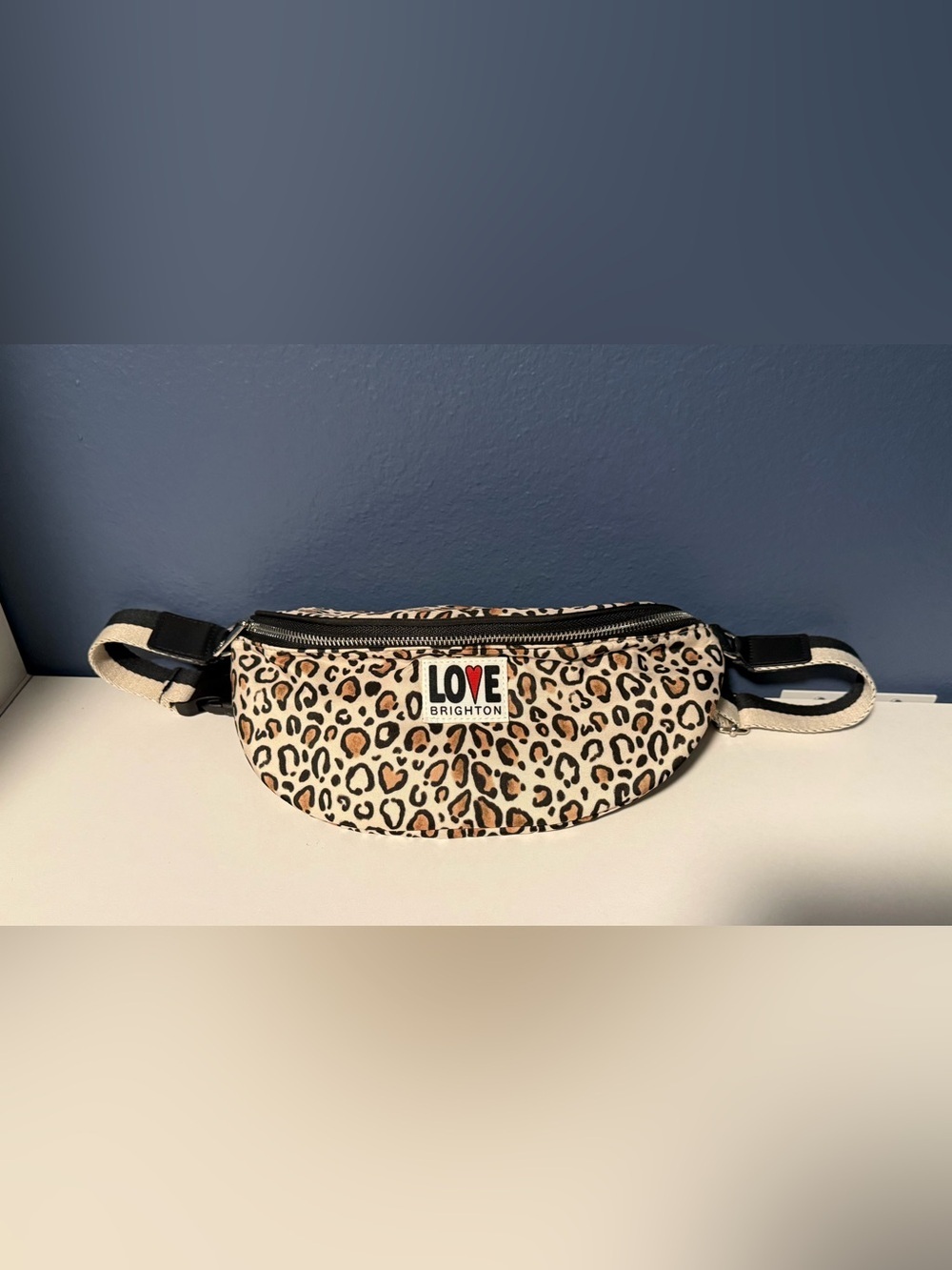 Brighton Wild Cat Belt Bag Leopard Print LOVE  in Tan and Black